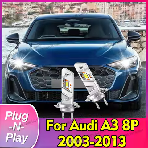 2x LED Headlights H7 Led 6000K 30000LM Headlamp Bulbs For Audi A3 8P 2003-2013 2005 2006 2007 2008 2