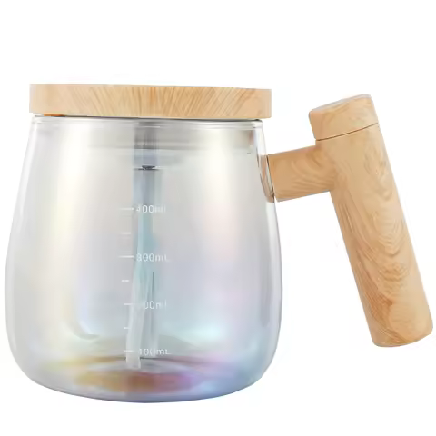 1 Pc Self Stirring Mug with Measurement Glass Self Mixing Mug 400ML Selfs Mixing Cups Battery Powere