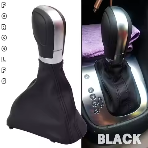 Leather Car Auto Gear Shift Knob Shift Lever Stick Head For VW Golf 6 Jetta MK6 EOS MK5 Automatic Ge