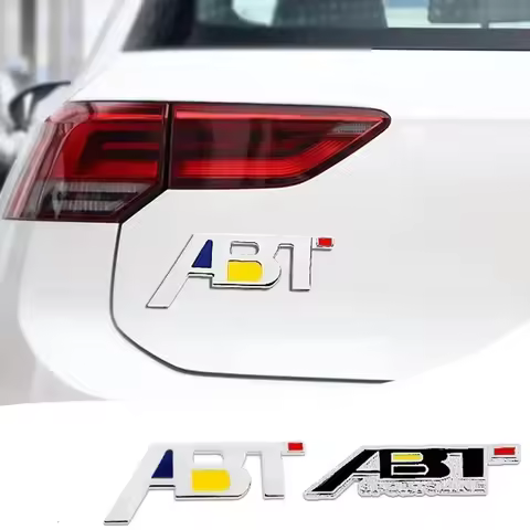 3D Metal ABT Front Grill Rear Trunk Fender Emblem Badge Sticker Decals for Audi Q3 Q5 Q7 A3 A4 A5 A6