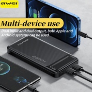 【Delivered in 3 Days】Awei P5K 10000mAh Powerbank 2 Charging Ports Portable Fast Charging Powerbank f