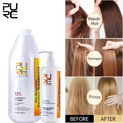 PURC 300ML Smoothing Shampoo Hair Care And Brazilian Keratin Hair Treatment Products 1000ml Keratin 