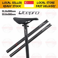 Litepro Ultralight Carbon Fiber Seatpost 31.8x580mm 33.9x580mm Seat Tube Saddle Folding Bike Bicycle Foldie Accessories