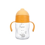 Evorie Award Winning Tritan Weighted Straw Sippy Cup with Handles for Baby and Toddlers 6 Months up 200mL Leakproof Soft Silicone Straw First Infant Water Bottle (Apricot) | Richell Bbox Pigeon Avent Hegen Skip Hop Snapkis Babycare Munchkin Nuby