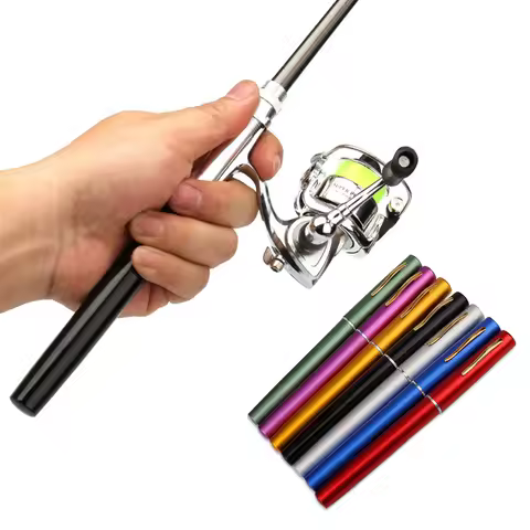Pocket Collapsible Fishing Rod Reel Combo Mini Pen Fishing Pole Kit Telescopic Fishing Rod Spinning