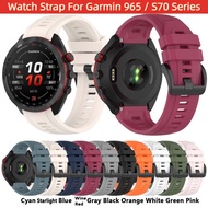 Solid color liquid silicone watch strap suitable for Garmin Forerunner 965 Approach S70 47MM 42mm Descent G1 smart sports watch waterproof and sweat resistant replacement wrist str