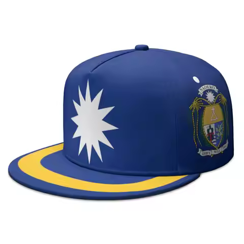 Nauru Free Custom Made Number Team Logo Flat Brimmed Cap Nru Country Travel Fishing Naurun Nation Re