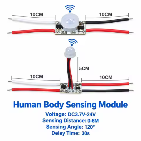 DC3.7-24V PIR Human Body Motion Sensor Module 120° Detection 0-6m Sensing Distance 30s Delay Infrare