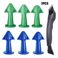 Hot Sale7Sealant Tool Set Plastic Pointed Nozzle and Glue Scraper Set Scraper Residual Glue Seam Spr