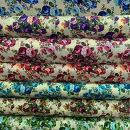 Polyester Printing Fabric Vintage Floral Width 60" (Price for 0.5 meter)