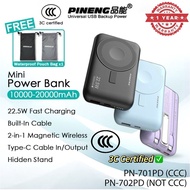 [3C CCC Certified] (FREE BAG) Pineng PN-701 10000mAh Powerbank Magnetic Wireless Powerbank PN-702