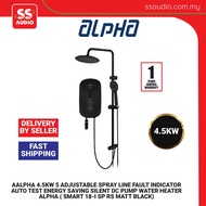 ALPHA SMART 18-I SP RS MATT BLACK 4.5KW 5 ADJUSTABLE SPRAY LINE FAULT INDICATOR AUTO TEST ENERGY SAVING SILENT DC PUMP WATER HEATER