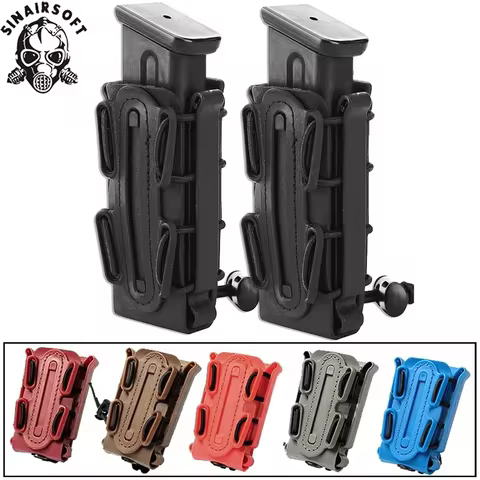 Tactical Molle 9mm Magazine Pouch with Belt Clip for G17 19 M9 P226 Pistol Mag Holder Fastmag Soft S