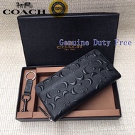 (Ready stock) coach long wallet men fashion embossed zipper wallet gift box minimum discount 74918 in stock