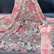 Heavy Industry Sequin Embroidery Fabric Lace Mesh Embroidery Fabric