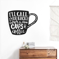 Sticker Cutting Coffee Cups quotes Kopi Shop Sicker Glass Wall Shop