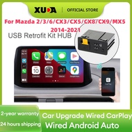 อะแดปเตอร์ฮับ USB Mazda CarPlay Android Auto ที่ได้รับการอัพเกรดใหม่สำหรับ Mazda 2 3 6 CX3 CX5 CX8 C