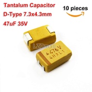 10pcs Tantalum Capacitor 476V 47uF 35V SMD Capacitance 35V47uF Capacitors 47UF35V D-Type 7343