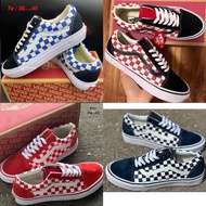 Vans Old Skool (size39-45) Red White Navy Blue ลายตาราง มีหลายสี