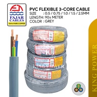 FAJAR FLEXIBLE CABLE 3C X 0.75, 1MM,1.5MM,2.5MM,4MM (90M/ROLL) SIRIM