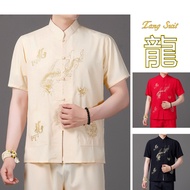 Men Shirt Plus Size Traditional Top Tang Suit Chinese Blouse Man Samfu CNY Chinse New Year Red Blous