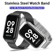 Strap For Xiaomi Mi Band 8 Active Bracelet for Xiaomi Smart Band 8 Active Stainless Steel Metal Watc
