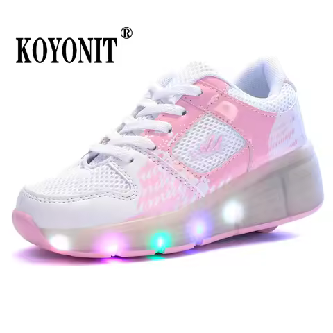 One Wheels Luminous Sneakers Led Light Roller Skate Shoes for Children Kids Led Shoes Boys Girls Sho