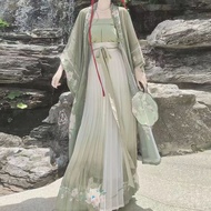 Hanfu Ancient Costume Large Size Hanfu Suit Daily Hanfu Improved Hanfu Song Made Hanfu Waist-Length Pleated Skirt Daily Fresh Spring Summer Autumn Style