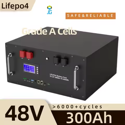 Smart BMS LiFePO4 48V 300Ah Battery 15Kwh Akku 51.2V 100Ah 200Ah 120Ah 150Ah Lithium battery 16S 200