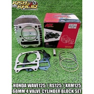 AEK HONDA WAVE 125 / RS 125 / XRM 125 68MM 4 VALVE CYLINDER BLOCK SET 100% MADE
