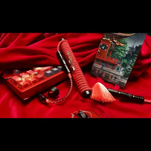 Win Co-branded Aviator Cable Ukiyoe Water Fire Wind Theme Custom 8K Coiled Keyboard Cable USB C for 