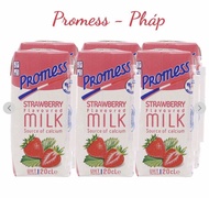 Thùng 24 hộp 200ml Sữa Tươi Hương Dâu Promess - Pháp