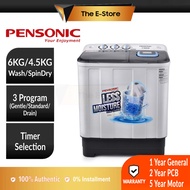 (Delivery for Penang ONLY) Pensonic (6KG/9KG) Semi Auto Washing Machine | PWS-6004 PWS-6005X PWS-9004 (Washer Mesin Basuh 洗衣机 PWS6004)