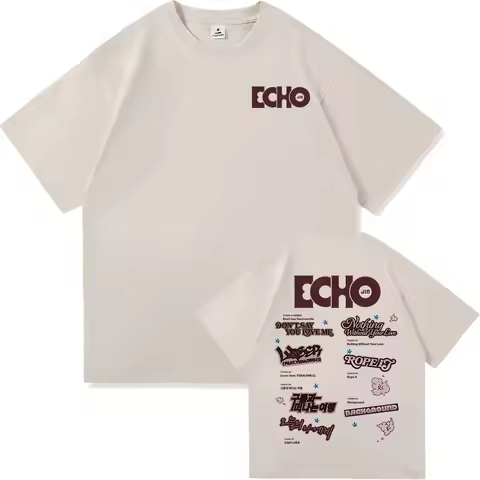 Jin Echo T Shirt Oversize Y2k Street Men Women T-Shirt Couple Unisex Heavy Cotton High Quality Vinta
