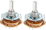 uxcell 16Pin 4P3T 4 Pole 3 Position Selectable Single Deck Band Selector Rotary Switch 2Pcs