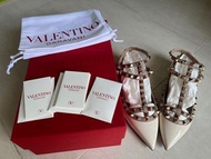 Brand new authentic Valentino rockstud rock studs ballerina shoes flats 奶白色窩釘鞋 36