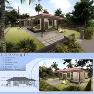 PELAN RUMAH TERKINI  | BANGLO 1 TINGKAT (1500kps) | HOUSE DESIGN 3D | PELAN RUMAH DAN 3D PERSPEKTIF VIEW