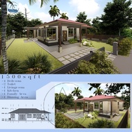 PELAN RUMAH TERKINI  | BANGLO 1 TINGKAT (1500kps) | HOUSE DESIGN 3D | PELAN RUMAH DAN 3D PERSPEKTIF 
