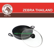 100% Original Thailand Zebra Stainless Steel 32cm Century IH Non Stick Wok Pan With Glass Lid Z174626 174626