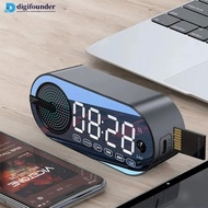 DIGIFOUNDER Quiet Wireless Bluetooth Speaker Alarm Clock RGB TWS USB LED Mirror Digital Clock FM Large Display Living Room Office Decoration J4P7
