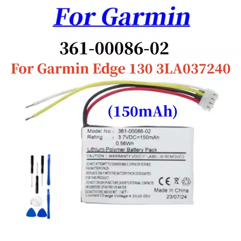 New 361-00086-02 GPS Navigator Battery 3.7V/150mAh For Garmin Edge 130 3LA037240 + Free Tools