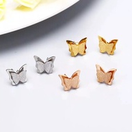 Newest Women's Earrings Titanium Butterfly Stud GOLD ROSEGOLD SILVER AT201 Stainless Steel