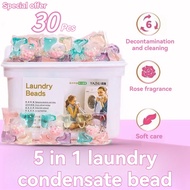 Laundry Capsules 5-in-1 Laundry Beads Detergent Liquid Capsules 99% Concentrated Anti Bacterial Long Fragrance Softener