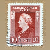 PRANGKO NED INDIE 1945-1946 RATU WILHELMINA 10 CENT. USED.