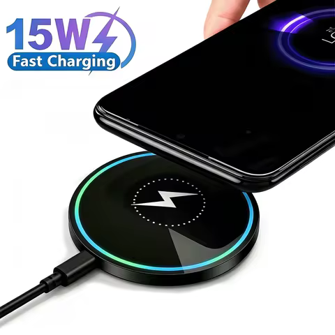 Compact Fast Wireless Charger Pad, Qi-Certified Induction Charging Dock, Portable Wireless Charger C