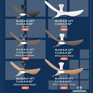 Alaska Aerahaus BURAH CURAH 43″ 52" 3 Blade Ceiling Fan Tri Tone Smart