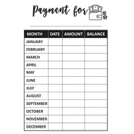 A5/A6/A7 40PCS MONTHLY PAYMENT REMINDER 6 RING PLANNER INSERT REFILL