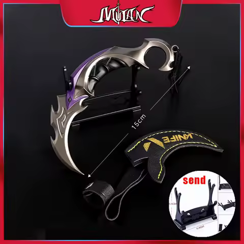6inch Valorant EP5 Karambit Metal Craft Model with Holster Send Knife Holder Replic Game Militery Tr