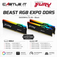 Kingston FURY Beast RGB EXPO DDR5 8GB 16GB 32GB 64GB 6000MHz CL36 Black Desktop Gaming RAM