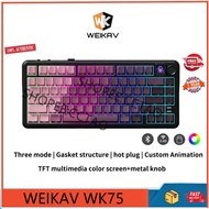 Weikav WK75 three mode customized mechanical keyboard, Gasket structure, full key support hot plug, 